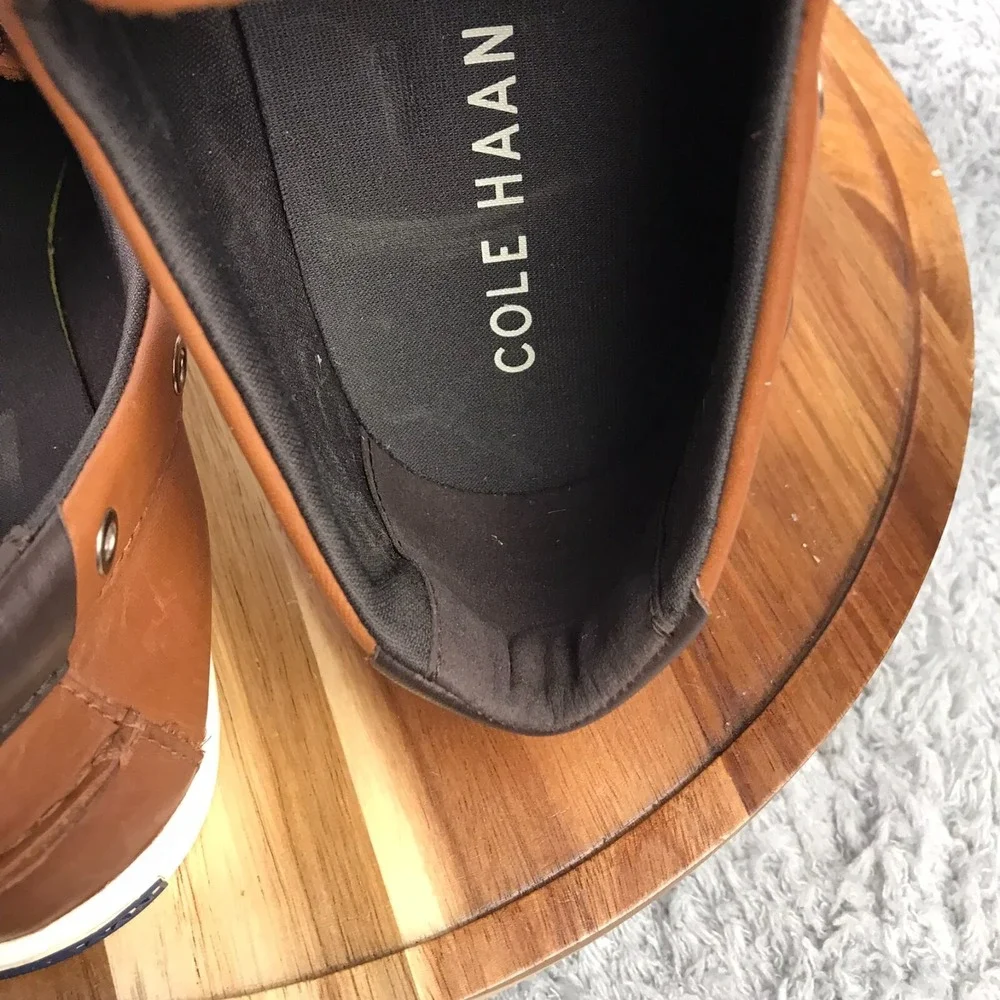 Cole Haan Nantucket Boat Shoes Mens 8M Brown Leather Comfort Slip On Loafers Moc